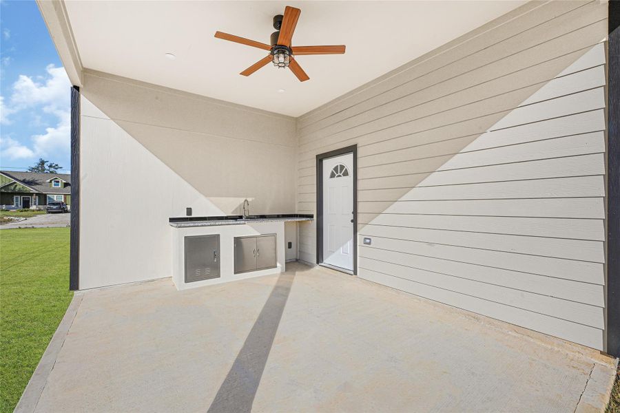 Exterior details and patio area of a home in , Huffman (Image 3). Exterior details and patio area of a home in , Huffman (Image 3).