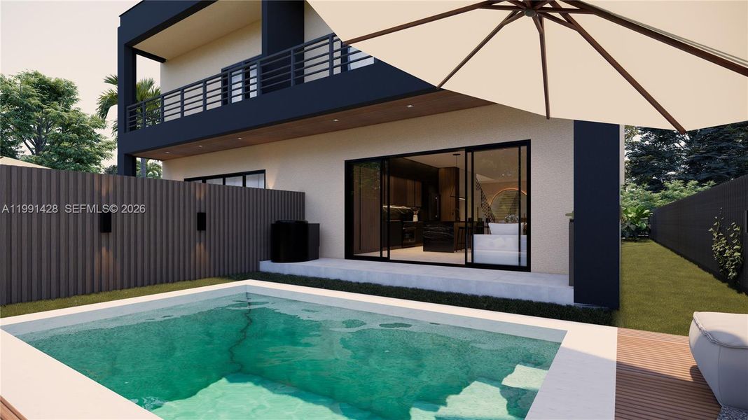 Exterior details and patio area of a home in , Miami (Image 23). Exterior details and patio area of a home in , Miami (Image 23).