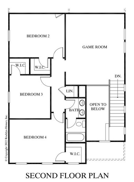 2D floor plan layout for the Hartsfield by Rocklyn Homes in Hawthorne Station, College Park, GA (Image 4).