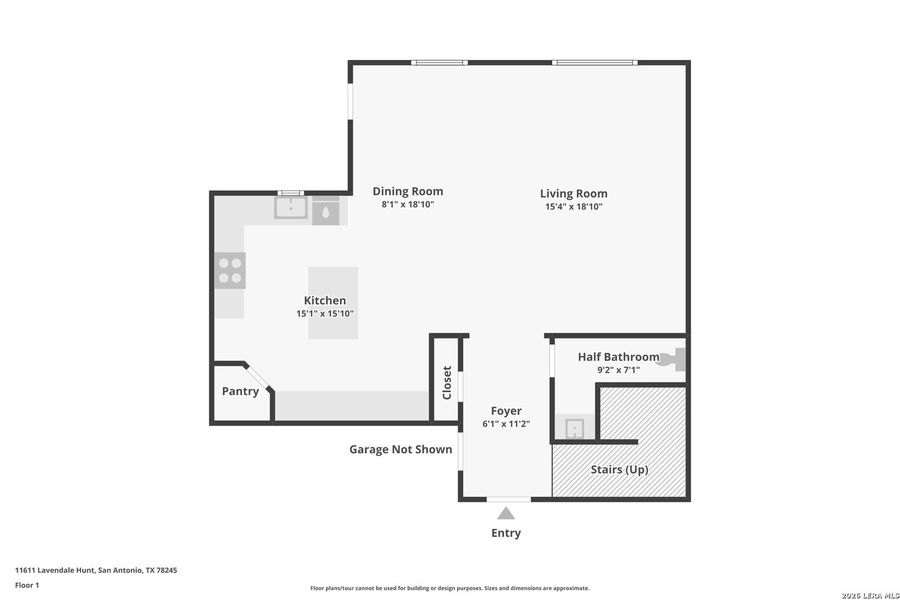 2D floor plan layout of this home in Laurel Vistas, San Antonio, TX (Image 5).