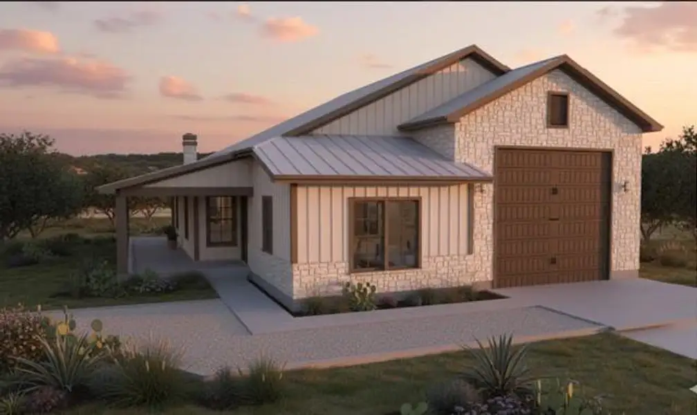 Front exterior of a new home in , Fredericksburg, TX, highlighting curb appeal (Image 2).