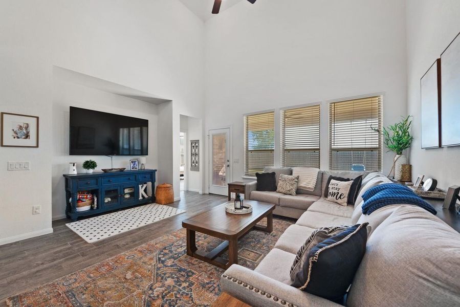 Niche area makes for a wonderful built in entertainment center space. Niche area makes for a wonderful built in entertainment center space.