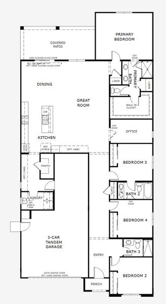 2D floor plan layout for the Parker by Landsea Homes in Trovita at Citrus Park, Goodyear, AZ (Image 3).