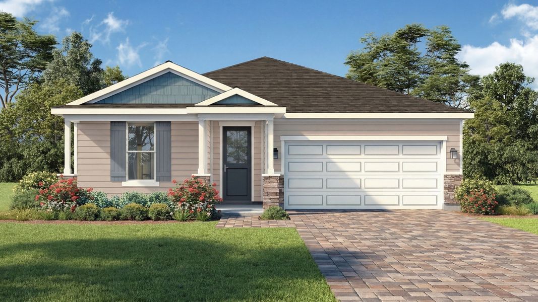 Representative exterior photo of a completed home built from the Fleetwood by DRB Homes in Panther Creek, Jacksonville, FL (Image 5).