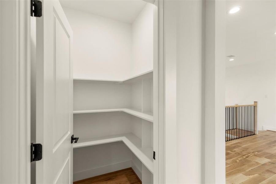 this closet was added specifically for the game room items, plenty of storage in this new home