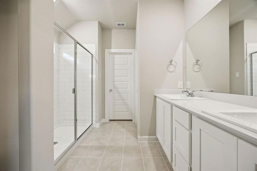 Primary Bathroom in the Oscar home plan by Trophy Signature Homes – REPRESENTATIVE PHOTO
