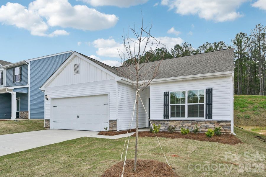 Front exterior of a new home in Willow Estates, Shelby, NC, highlighting curb appeal (Image 19).