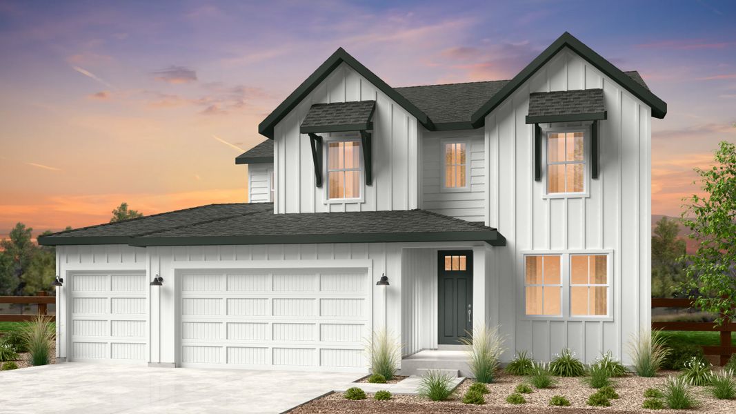 Representative exterior photo of a completed home built from the Silverthorne by Taylor Morrison in Macanta, Castle Rock, CO (Image 2). Representative exterior photo of a completed home built from the Silverthorne by Taylor Morrison in Macanta, Castle Rock, CO (Image 2).