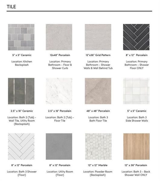 Tile selections