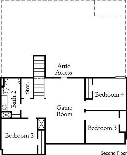 2D floor plan layout of this home in Windrose Green, Angleton, TX (Image 3).