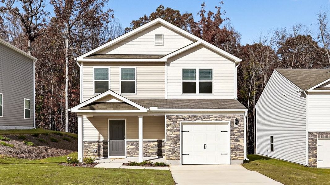 Representative exterior photo of a completed home built from the OLIVER by D.R. Horton in Barwell Park, Raleigh, NC (Image 28).
