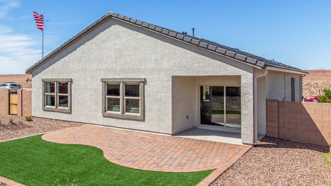 Exterior details and patio area of a home in Saguaro Bloom, Marana (Image 3).