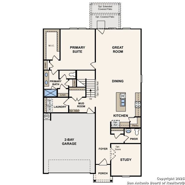 2D floor plan layout of this home in Cinco Lakes, San Antonio, TX (Image 2). 2D floor plan layout of this home in Cinco Lakes, San Antonio, TX (Image 2).