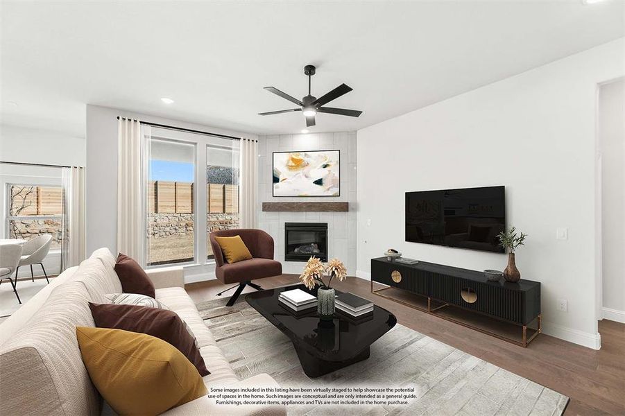 Furnished interior view inside a new home in Painted Tree Woodland District 50, McKinney (Image 11).