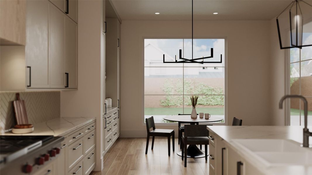 Rendering -view into breakfast area