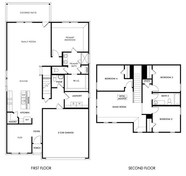 2D floor plan layout for the The Matador by Meritage Homes in Westmoor, Sherman, TX (Image 3).