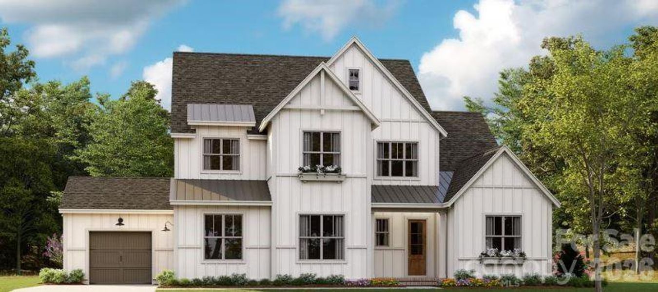Front exterior of a new home in McLean - South Shore, Belmont, NC, highlighting curb appeal (Image 1). Front exterior of a new home in McLean - South Shore, Belmont, NC, highlighting curb appeal (Image 1).