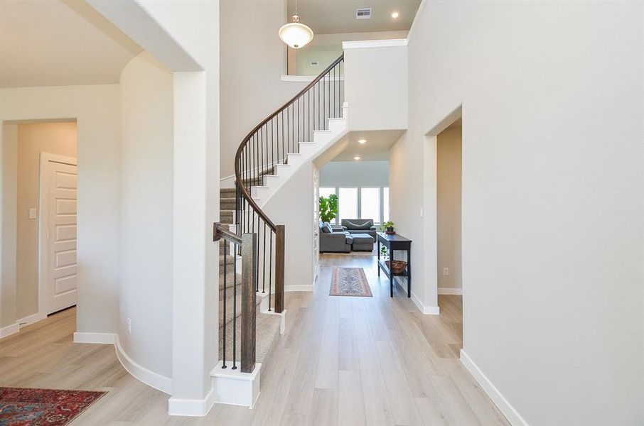 Grand Entrance, with a modern open concept.