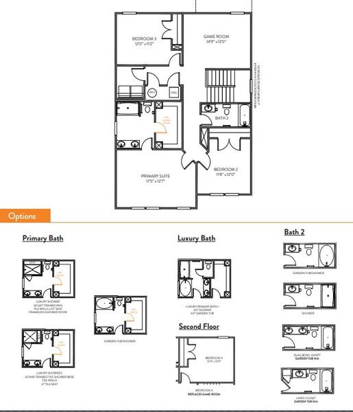 2D floor plan layout for the Jasper by True Homes in Colvin Park, Rock Hill, SC (Image 3).