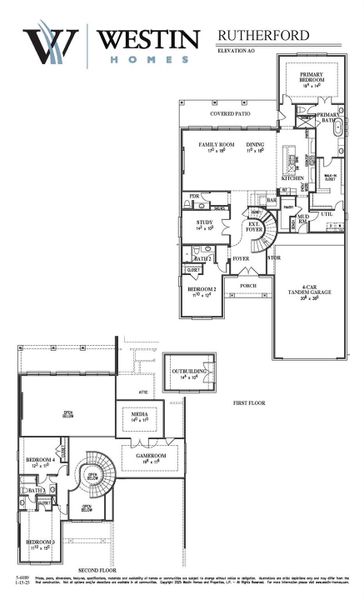 2D floor plan layout of this home in ARTAVIA®, Conroe, TX (Image 4).