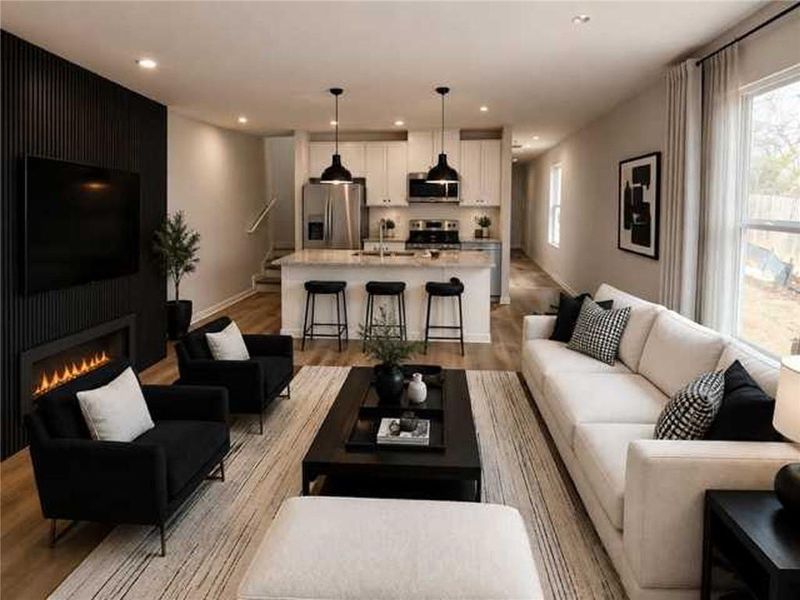 Furnished interior view inside a new home in , Hampton (Image 4).
