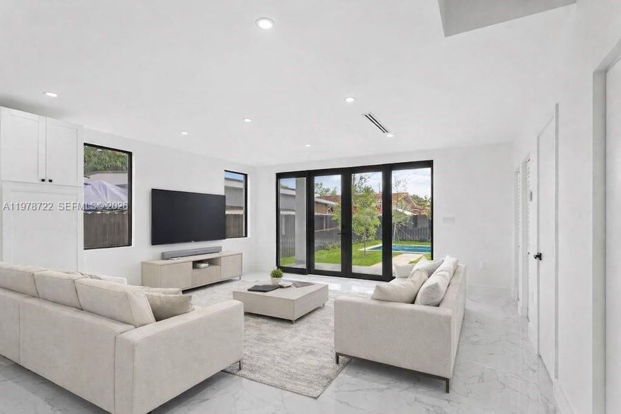 Furnished interior view inside a new home in , Miami (Image 9). Furnished interior view inside a new home in , Miami (Image 9).