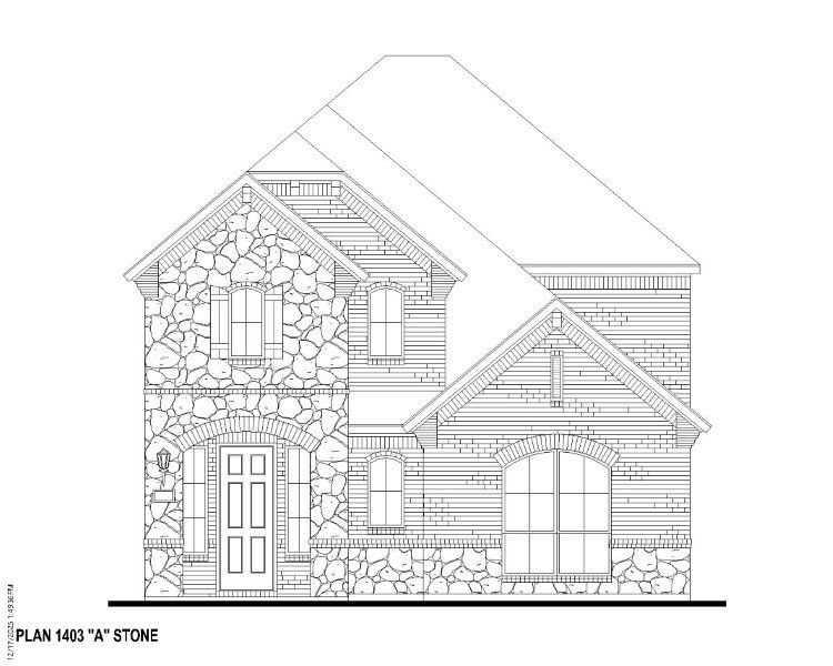 Plan 1403 Elevation A w/ Stone