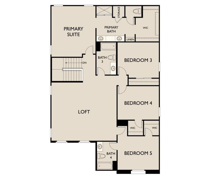 2D floor plan layout of this home in Alba at Amarillo Creek, Maricopa, AZ (Image 3).