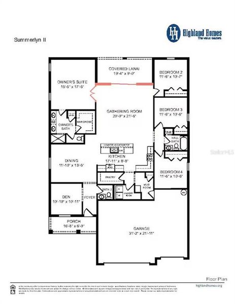 2D floor plan layout of this home in Summerlake Estates, Auburndale, FL (Image 2). 2D floor plan layout of this home in Summerlake Estates, Auburndale, FL (Image 2).