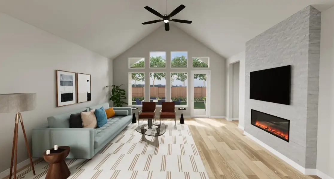 Furnished interior view inside a new home in Azalea Trails, Houston (Image 3). Furnished interior view inside a new home in Azalea Trails, Houston (Image 3).