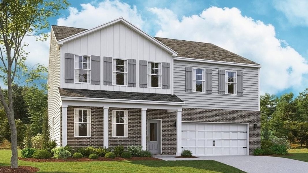 Front exterior of a new home in Beechwood Meadows, Johnson City, TN, highlighting curb appeal (Image 1).