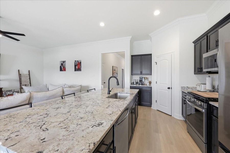 Furnished interior view inside a new home in , Orange (Image 7).