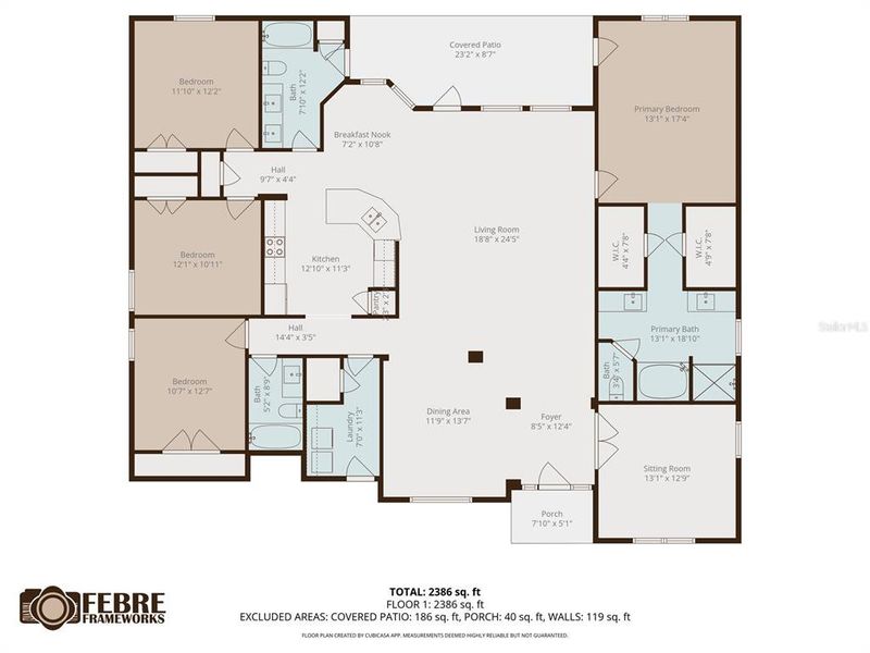 2D floor plan layout of this home in Sugarmill Woods, Homosassa, FL (Image 5).
