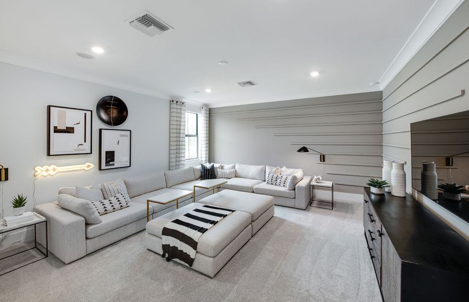 Representative furnished interior of a home built from the Sanibel by DiVosta in Orchid Isles, Palm Beach Gardens (Image 19).