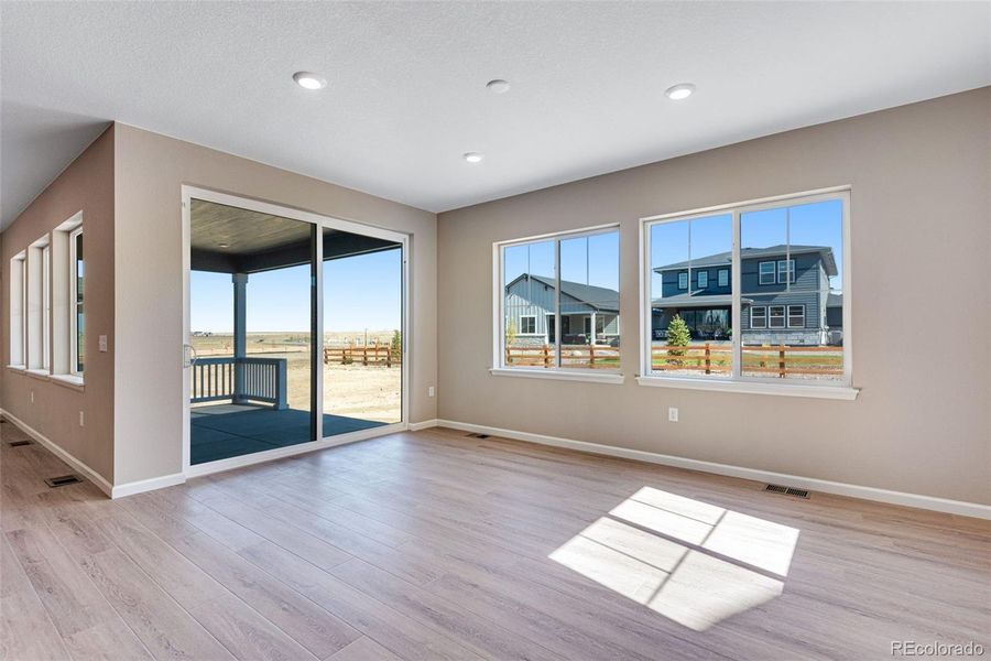Spacious, unfurnished interior of a new home in Ensemble at The Aurora Highlands, Aurora (Image 37). Spacious, unfurnished interior of a new home in Ensemble at The Aurora Highlands, Aurora (Image 37).