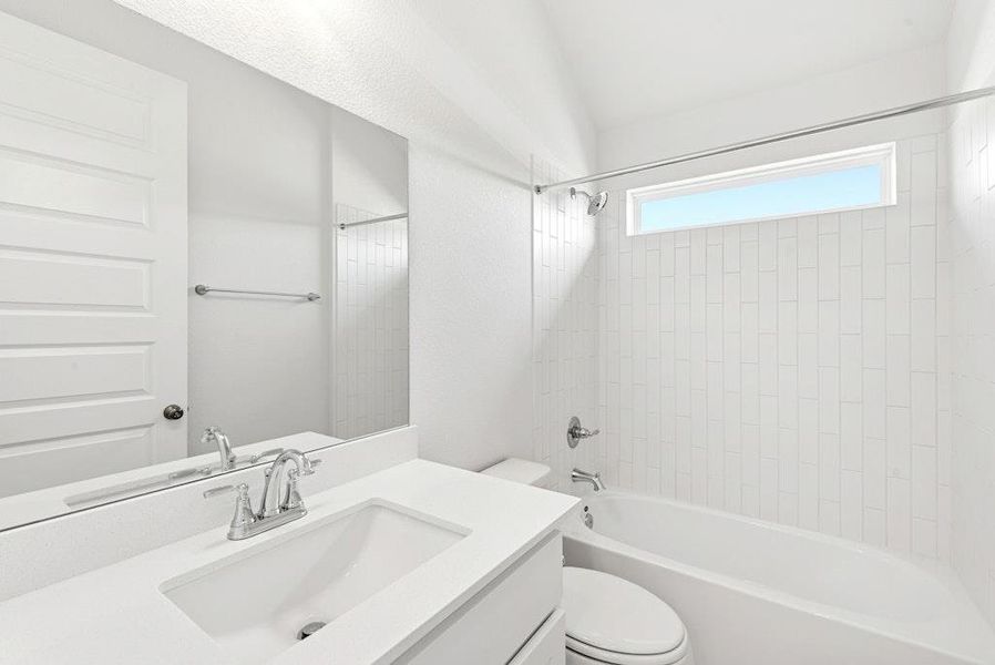 Furnished interior view inside a new home in The Colony, Bastrop (Image 7). Furnished interior view inside a new home in The Colony, Bastrop (Image 7).