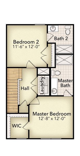 2D floor plan layout of this home in Oxford Station, Gallatin, TN (Image 6).