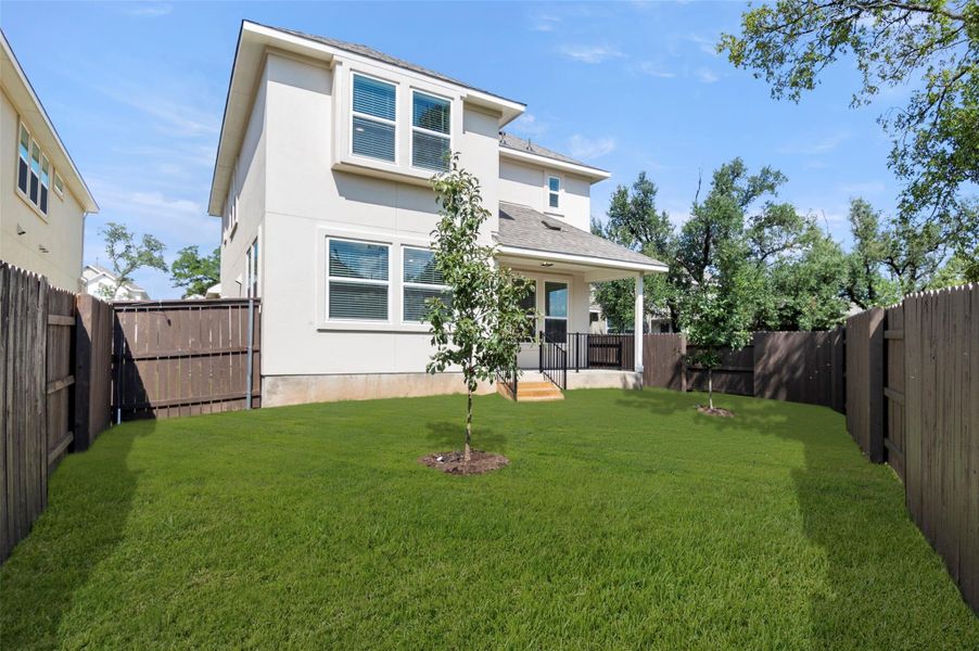 Front exterior of a new home in Clear Creek, Round Rock, TX, highlighting curb appeal (Image 24). Front exterior of a new home in Clear Creek, Round Rock, TX, highlighting curb appeal (Image 24).