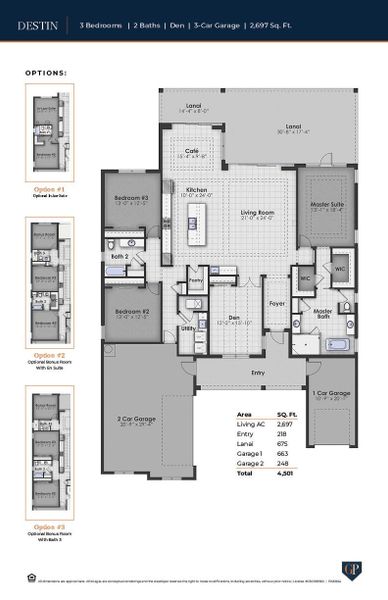 2D floor plan layout of this home in Gran Place, Venice, FL (Image 4).