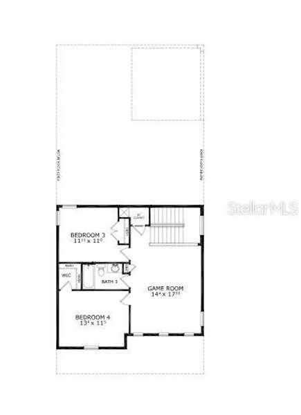 2D floor plan layout of this home in Laureate Park, Orlando, FL (Image 6).