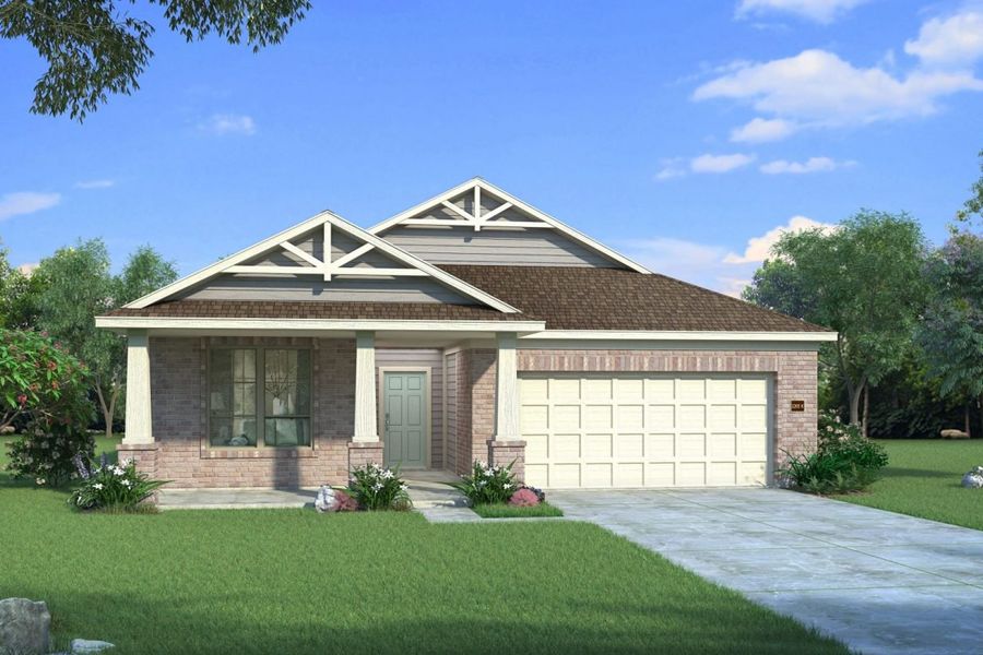 Representative exterior photo of a completed home built from the Olive III Trinity Grove Signature by Brohn Homes in Trinity Grove, Spring, TX (Image 11). Representative exterior photo of a completed home built from the Olive III Trinity Grove Signature by Brohn Homes in Trinity Grove, Spring, TX (Image 11).