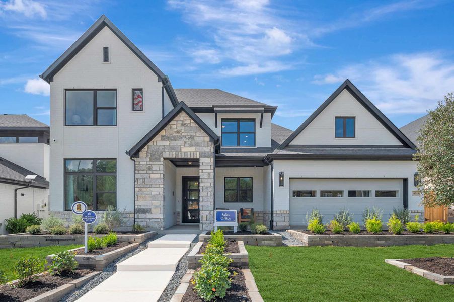 Representative exterior photo of a completed home built from the The Presidio by David Weekley Homes in Walden Creek – Summit Collection, Montgomery, TX (Image 1). Representative exterior photo of a completed home built from the The Presidio by David Weekley Homes in Walden Creek – Summit Collection, Montgomery, TX (Image 1).