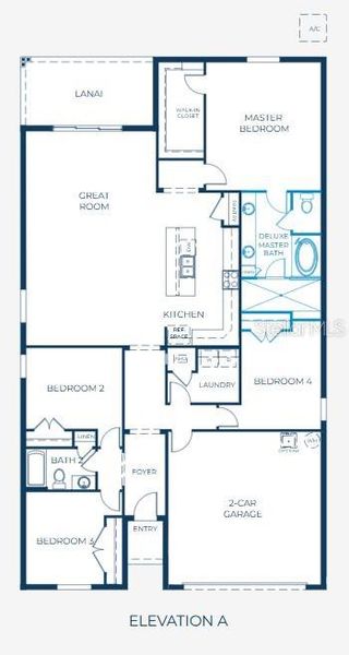 2D floor plan layout of this home in Royal Highlands, Weeki Wachee, FL (Image 3).