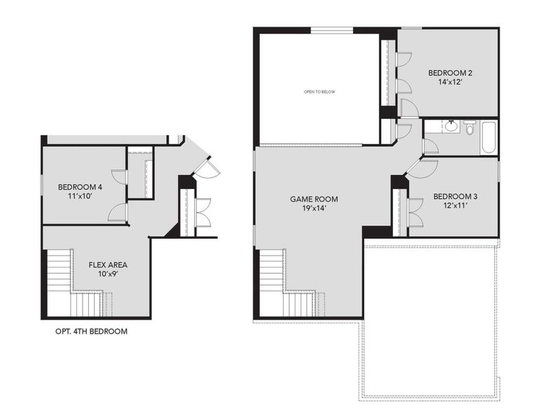 2D floor plan layout of this home in Granger Pines, Conroe, TX (Image 3).