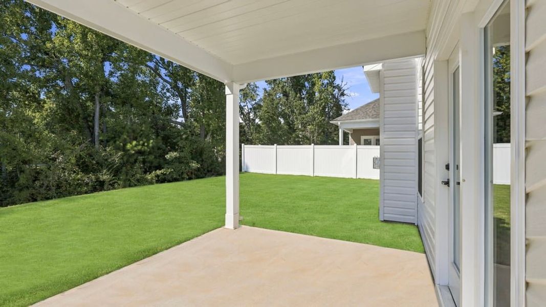 Exterior details and patio area of a home in Seven Oaks, Greenwood (Image 22).
