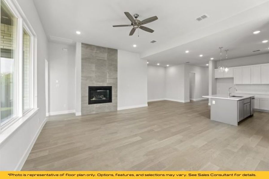 Representative unfurnished interior of a home built from the The Barbados by Stonefield Homes in The Highlands, Rockwall (Image 61).