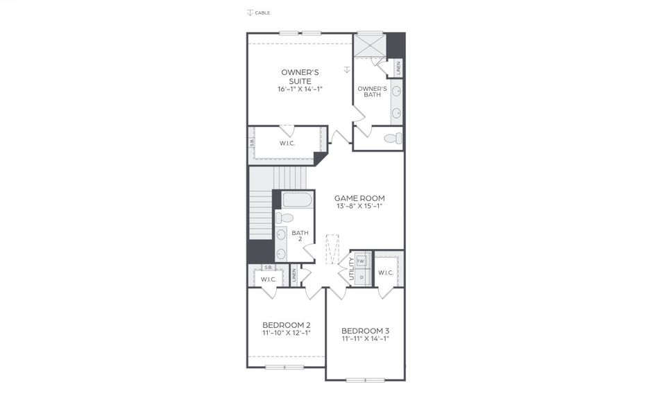 2D floor plan layout of this home in Mosaic, Prosper, TX (Image 4). 2D floor plan layout of this home in Mosaic, Prosper, TX (Image 4).