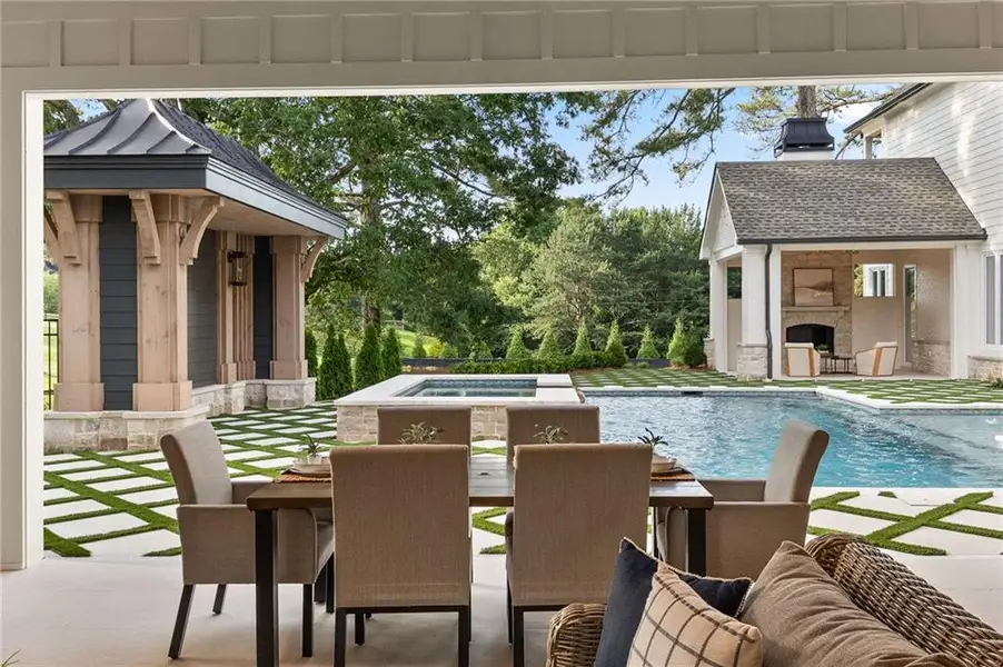 Exterior details and patio area of a home in , Canton (Image 53).