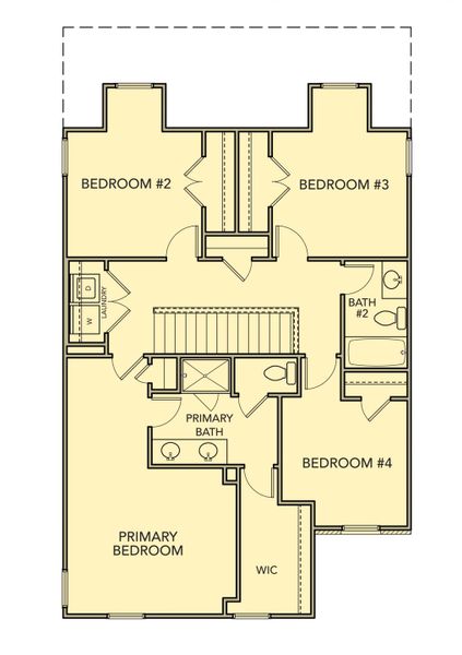 2D floor plan layout for the Wisteria by Kerley Family Homes in Park Center Pointe, Austell, GA (Image 3). 2D floor plan layout for the Wisteria by Kerley Family Homes in Park Center Pointe, Austell, GA (Image 3).