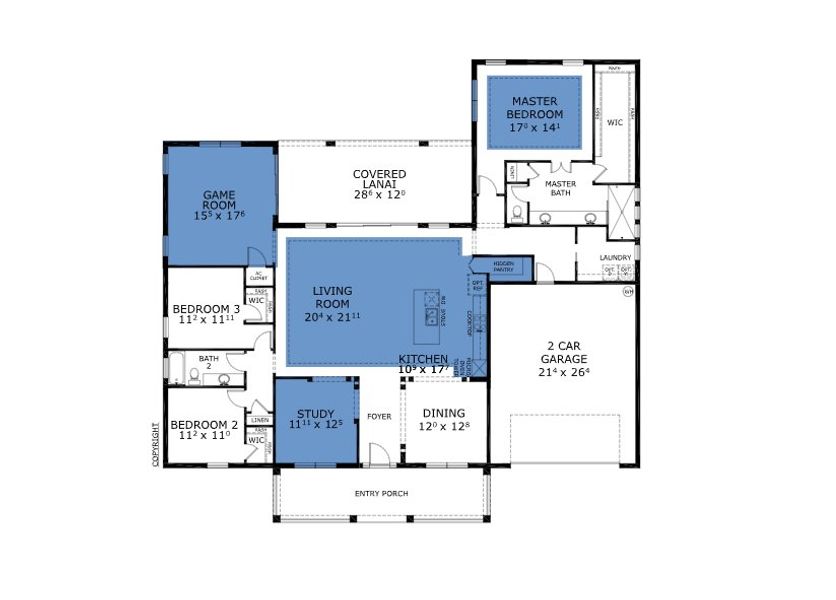 2D floor plan layout of this home in Verona Oceanside, Ormond Beach, FL (Image 4).